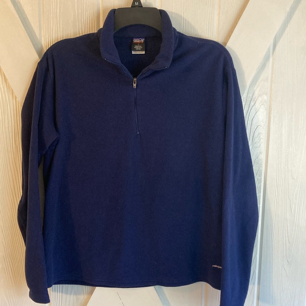Patagonia Blue Capilene Quarter-Zip Pullover